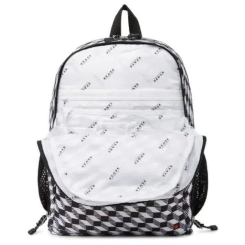 NWT STATE Bags Bedford Twill Backpack | Black & White Geo Print - Picture 2 of 6